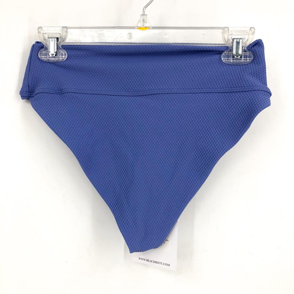 BEACH RIOT Women's Highway Bikini Bottom Medium Purple Periwinkle Waffle NWT - Picture 7 of 11